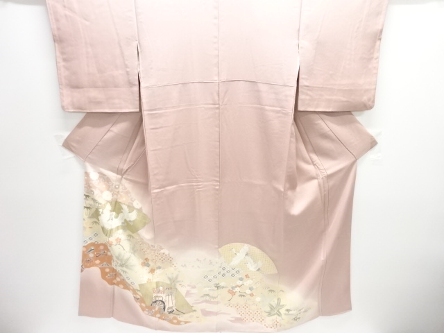 作家物　地紙に鶴模様一つ紋色留袖